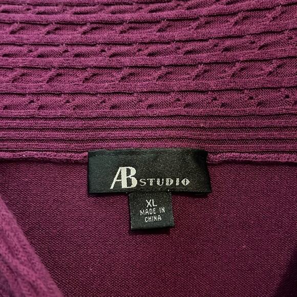 ⚡️ 3 for $20 ⚡️ AB Studio 3/4 Sleeve Purple Sweater - Picture 7 of 9